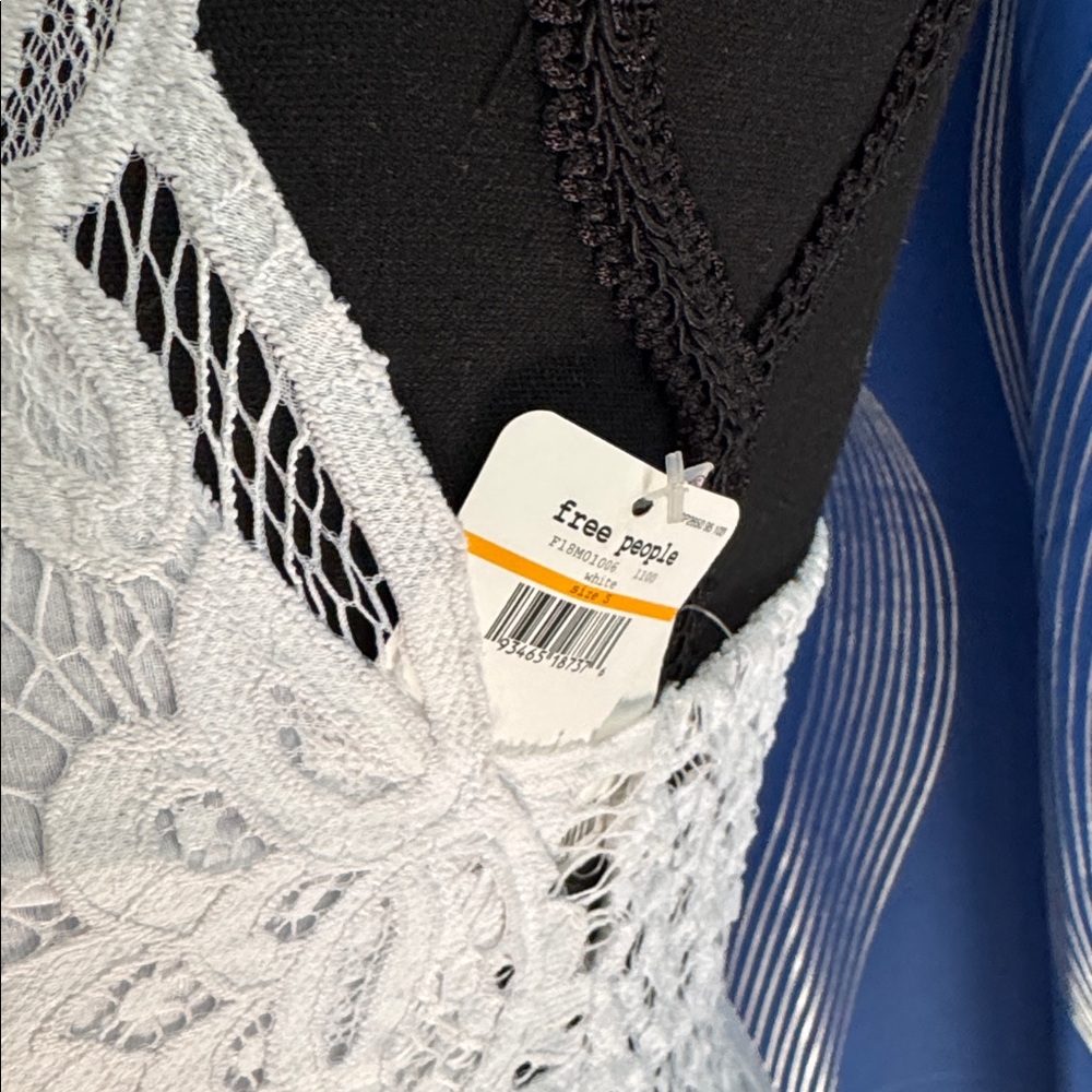 Free People Ivory Lace Chemise with Ruffle Hem - Picture 2 of 3